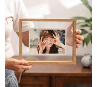 marcos de fotos, Marco de fotos flotante doble cara, multicolor, varios tamaños(Original Wood Color,5-Inch [8.9 * 12.7cm])