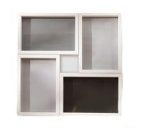 Marcos de fotos para collage de 4 fotos, diseño moderno, para opciones de pared y mesa, hechos de tablero de fibra de densidad media (blanco)