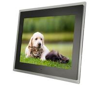 Marcos de Imágenes Digitales de 15 Pulgadas 1024x768 HD IPS Frame de Imagen Electrónica con Control Remoto, Reproductor de Música y Video, Despertador, Calendario, Negro (Enchufe