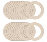 Marcos de madera para coronas de bricolaje, 20 unidades, con forma circular uniforme y preespaciados para colgar agujeros (15 cm)