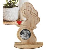 Marcos de madera para ultrasonido, con signo de corazón, para escanear el bebé, primer escaneo para fotos de bebé, anuncio de embarazo para mamá que espera un marco de fotos de madera embarazada
