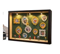 Marcos de Museo en Miniatura | Decoración de Pared con Luces LED para Coleccionables,Maqueta de Vitrina para Museo con Marco - para Mujeres Hombres Adultos Estante Pared Salón Dormitorio