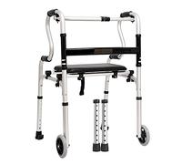 Marcos de seguridad para inodoro, ancianos de aluminio con asiento, andador plegable, asistencia para caminar ancha con altura ajustable, ligero, interesante y elevado ambición