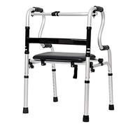 Marcos de seguridad para inodoro, andador de aluminio liviano para personas mayores con asiento, andador plegable con altura ajustable Interesante