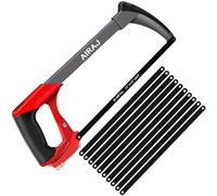 Marcos de sierra de arco profesional AIRAJ con 10 hojas de sierra, dos ángulos de sierra (45°/90°), juego de sierra de mano multiusos de alta resistencia para plástico, tubo de PVC, azulejo, metal