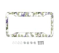 Marcos decorativos para matrícula de coche con flores, 2 unidades, marco decorativo para matrículas de 12,2 x 6,2 pulgadas con tornillos, soporte para matrícula estándar de Estados Unidos