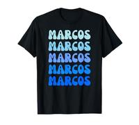 Marcos Retro Name Stack Design Camiseta