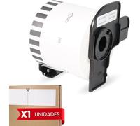 MARCPRINT - 1 Rollo de DK-22205 de Cinta Continua de Papel Térmico Compatible con Brother QL - Cada Rollo con Soporte de Etiqueta