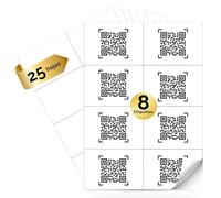 MARCPRINT 210 x 297 mm Papel Pegatina para Imprimir A4 25 Hojas - Papel Adhesivo para Imprimir Etiqueta por Hoja (25 Hojas, 4 etiquetas/hoja)