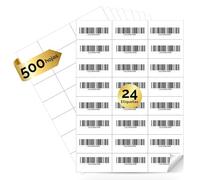 MARCPRINT 210 x 297 mm Papel Pegatina para Imprimir A4 Hojas - Papel Adhesivo para Imprimir Etiqueta por Hoja (500 hojas, 24 etiquetas/hoja)