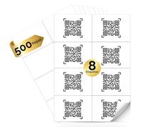 MARCPRINT 210 x 297 mm Papel Pegatina para Imprimir A4 Hojas - Papel Adhesivo para Imprimir Etiqueta por Hoja (500 hojas, 8 etiquetas/hoja)