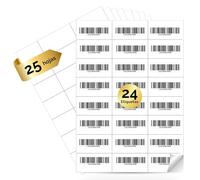 MARCPRINT Papel Pegatina A4 - Adhesivo para Imprimir Etiquetas - 210 x 297 mm, 25 Hojas, 24 Etiquetas/Hoja