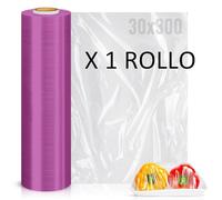 MARCPRINT Rollo Film Transparente Alimentario (30X300) - Ideal para Envolver Alimentos y Cubrir Bandejas (1 Rollo)