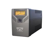 MARCPRINT - SAI Sistema de Alimentación Ininterrumpida - Ups Router 650VA (360W) 230V - Estabilizador de Corriente Interactive Senoidal AVR 2X Schuko Tomas con Pantalla LCD - SAI Router