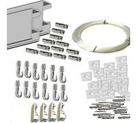 MARCS ARIAS SL Pack Basic FAST de 6 Metros Guías de Aluminio Plata Mate con 12 colgadores Nylon para Colgar Cuadros… (Aluminio Plata Mate)