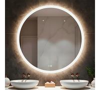 Marctani Espejo Baño con Luz LED Regulable - Espejo Redondo 60 cm con Antivaho e Interruptor Táctil - Espejos de Baño con Brillo Ajustable y Función Memoria, Retroiluminado (60 x 60 CM)