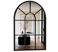 Marctani Espejo Ventana de Metal - Espejo Pared Grande Decoracion para Recibidor, Salon, Comedor, Dormitorio - Espejos Decorativos Industrial de Diseño (Negro 90x60cm)