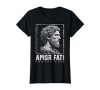 Marcus Aurelius Love of Fate Roman Stoicism Stoic Philosophy Camiseta gráfica económica, Mujer, Negro, XL