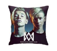 Marcus & Martinus Square Throw Pillow Case Print Pillowcase Sofa Home Bedroom Decor 18" X 18" Inches, 45cm X 45cm -TB4288