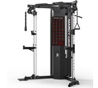 MARCY Máquina de Poleas SM-6500-34 Posiciones - 2 Torres de Peso 2 x 68 Kg - Relación 2:1 - Accesorios incluidos - con Rack - Sistema de Gimnasio para casa - Más de 1 Usuario simultáneo