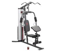 Marcy Multiestación Eclipse MWM988 Compact Home Gym - Torre de Pesas de 68 kg - Polea Alta y Baja con rodamientos de Bolas - Tensión de Cable hasta 900 kg - Peso máximo Usuario 135 kg - Plata