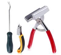 Mardatt 3 alicates de lona resistentes y herramienta de extracción de grapas y tirador de tachuelas, alicates de estiramiento de lona de aleación de aluminio con mango de goma de resorte para estirar