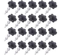 Mardatt Juego de 20 pomos de estrella M6 x 50 mm, tornillos de mano de apriete a mano, piezas de repuesto macho roscado métrico con tuercas hexagonales de acero inoxidable 304 y kit de arandela plana