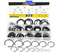 Mardatt Juego de 322 anillos de presión internos de alambre redondo de 7 mm a 30 mm, anillos de retención de alambre redondo para agujero, M7 M8 M10 M12 M14 M16 M18 M20 M22 M24 M25 M26 M28 M30