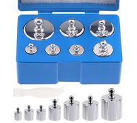 Mardatt Juego de 8 pesos de calibración de báscula de precisión, 10 g, 2x20 g, 50 g, 2x100 g, 200 g, báscula de joyería, clase M2 (totalmente 500 g)