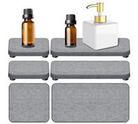 Mardatt Juego de jabonera de diatomita 4 en 1, bandeja de diatomita absorbente de agua, soporte de jabón de tierra de diatomeas, bandeja de jabón de piedra absorbente de agua para cocina y baño (gris