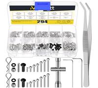 Mardatt Kit de 294 tornillos M1.4 RC, 4 mm-12 mm, acero inoxidable 304, tornillos RC, tuercas y herramientas de reparación, sujetadores de hardware para camión de oruga axial SCX24 1/24 RC