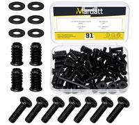 Mardatt Kit de 91 piezas de insertos roscados de 1/10.2 cm-20, insertos de madera chapada en zinc negro + pernos hexagonales de 1/10.2 cm x 20 para muebles + arandelas de 1/4 pulgadas + llave para