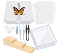 Mardatt Making Insect Specimen Tools Kit, Insect Display Case with Insect Pins, Insect Pinning Board, Tweezers, Scissor, Wings Pressing Paper for Making Insect Specimen (114)