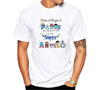 MardeTé Camiseta Eres el Mejor Padre y un superabuelo. Regalo Divertido para Padres y Abuelos. 100% algodón Natural. (L)
