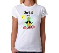MardeTé Camiseta Somos una Piña. Camiseta de Mujer para Feria, Fiestas, depedidas de Soltera, Bodas. Divertida (XL)