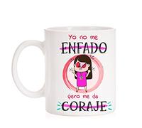 MardeTé Taza Borde Divertida. Yo no me enfado Pero me da Coraje. Regalo Caja Graciosa sonrie es para ti.