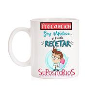 MardeTé Taza Precaución Soy Médico y Puedo recetar supositorios. Divertida Taza de Regalo para medicos