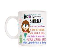 MardeTé Taza Razones para ser una Sirena. Divertida Taza con Motivos Graciosos Que Son un Regalo Muy Divertido para sirenitas