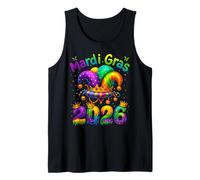 Mardi Gras 2026 Bufón Feliz Carnaval Mardi Gras Hombres Mujeres Camiseta sin Mangas