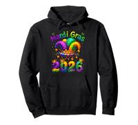 Mardi Gras 2026 Bufón Feliz Carnaval Mardi Gras Hombres Mujeres Sudadera con Capucha