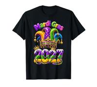 Mardi Gras 2027 Jester Outfit Kids Girls Boys Men Women Meme Camiseta gráfica económica