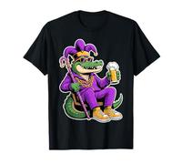 Mardi Gras Alligator Beer Bufón Cajun Cocodrie Krewes Gator Camiseta