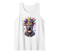 Mardi Gras Cane Corso Perro Camiseta sin Mangas