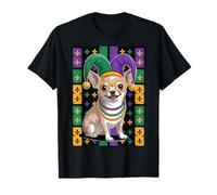 Mardi Gras Chihuahua Perro Bufón NOLA Desfile Cajun Puppy Camiseta