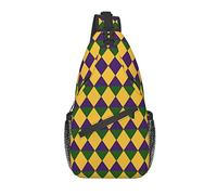 Mardi Gras Colors Crossbody Sling Mochila Sling Bag Travel Senderismo Chest Bag Daypack
