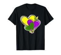 Mardi Gras Corazones Lindos Mujeres Niñas Niños Hombres Estilo Desfile Camiseta