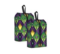 Mardi Gras Fleur De Lis - Bolsa de viaje para zapatos colorida en zigzag, resistente al agua, con asa de cremallera, bolsa ligera para maleta y gimnasio, se pliega para empacar, Mardi Gras Fleur De