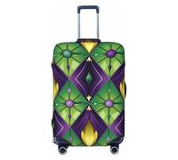 Mardi Gras Fleur De Lis - Funda protectora para maleta, colorida funda elástica en zigzag, antiarañazos, a prueba de polvo, para equipaje de 29 a 32 pulgadas