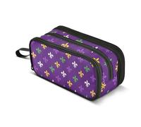 Mardi Gras Fleur De LYS - Estuche para lápices con diseño de flores para niños y niñas, gran capacidad, organizador de artículos de papelería, estuche con cremallera para niños, adolescentes y