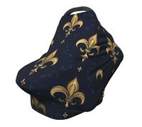 Mardi Gras - Funda de lactancia de 360° de cobertura completa Fleur De Lis para lactancia materna y funda de asiento de coche, apta para la mayoría de cochecitos y cochecitos